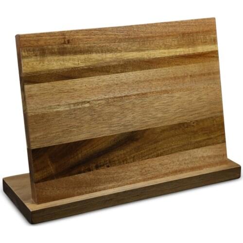 Yarenh Kitchen Magnetic Pro Knife Block Holder - Multi Large Capacity Storage Chef Knife Stand - Acacia Wood with Non-slip Base