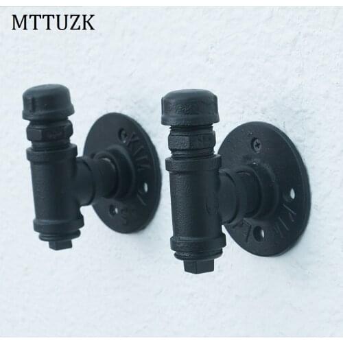 MTTUZK Industrial wall mounted Cast iron pipe coat towel robe hook hanger retro urban rustic home bar cafe restaurant decor