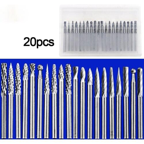 20-PCS CNC Milling Cutter Milling Engraving Cutter Set End Milling Cutter Mini Carbide End Milling Cutter Set For Milling Tools