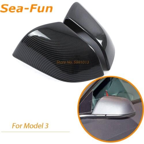 For Tesla Model 3 2019 Exterior Rearview Mirror Protector Shell Cover Side Mirror Caps Trim ABS Chrome Car Accessories