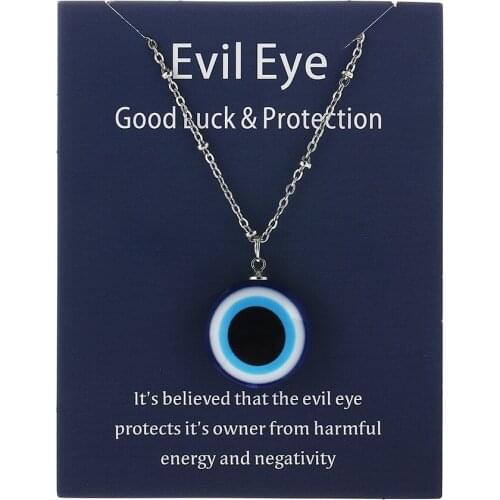 Blue Eye Turkey Evil Eye Pendent Necklace for Men Women Charm Amulet Protector Pendent Fashion Ethnic Turkish Lucky Eyes Jewelry