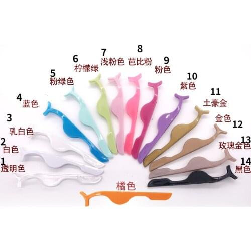 Plastic Eyelashes Tweezers Wholesale Colorful False Eyelash Applicator Lashes Makeup Tools Lash Cleaning Tool Custom Logo