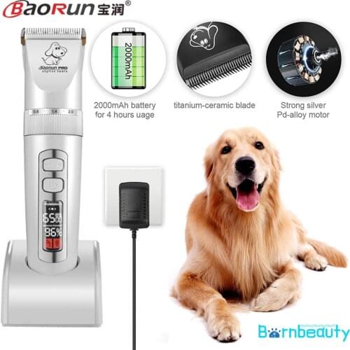 Baorun P9 Professional Dog Clipper with LCD Screen Pet Cat Rabbit Animal Electrical Grooming Trimmer Rechargeable Haircut Machi
