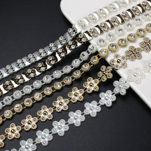 Roll Rhinestones Chain Tape Rhinestone Line Plastic Crystal Decoration 1Yard Glass Rhinestone Chain Belt Craft Supplies For Bags