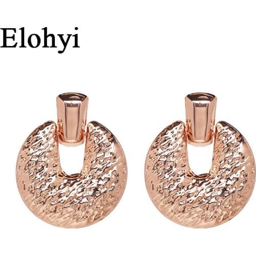 ELOHYI New A Vintage Fashion Texture Alloy Women Earring Drop Statement Puke Exaggeration Earring For Women Free Shipping