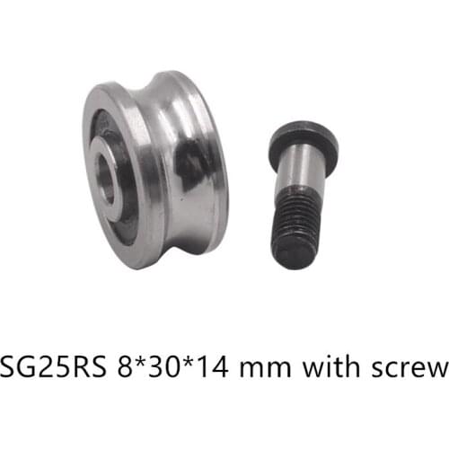 SG25 U groove bearing 8mmx30mmx14mm double row sealed ball bearing for 10mm linear guide rail