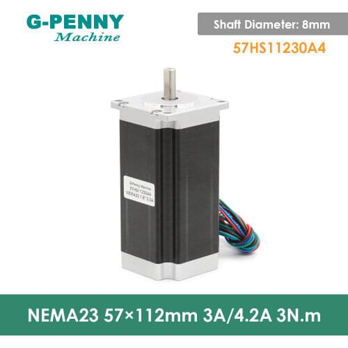 NEMA23 CNC Stepper Motor 57x112mm Nema23 3N.m 3A/4.2A D=8mm 428Oz-in for 3D Printer CNC Laser Cutting Engraving Milling Machine