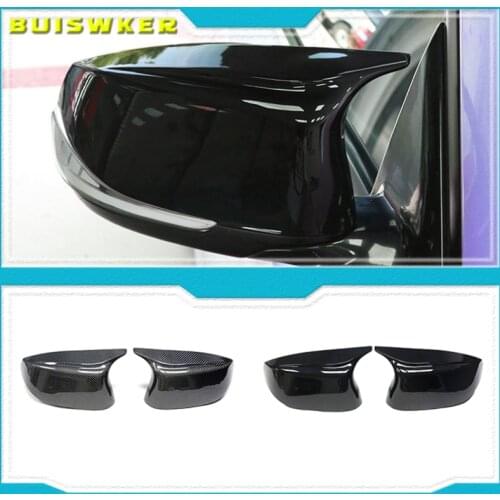 Styling 2pcs Replacement Horn Rearview Mirror cover caps for Infiniti Q50 Q60 Q70 SQ50 XQ30 2014-2020 Bright Black