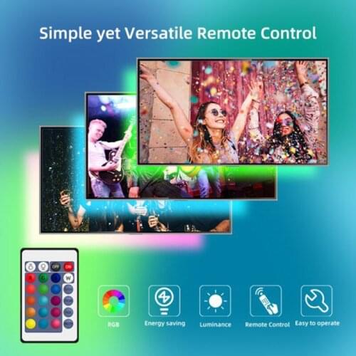 LED Strip DC 5V RGB 5050 SMD 2M Flexible Ribbon Lights TV Background Hidden Design Multicolor Lighting Room Decor