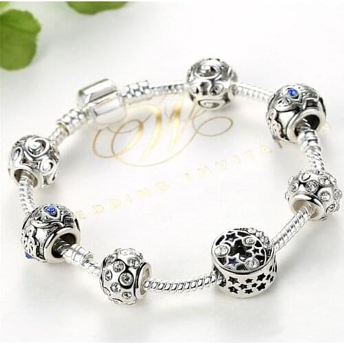 SZELAM Silver Star&Hamsa Hand Bracelets&Bangles For Women Snaps Jewelry Crystal Bracelet Charms Friendship Bracelet SBR190319