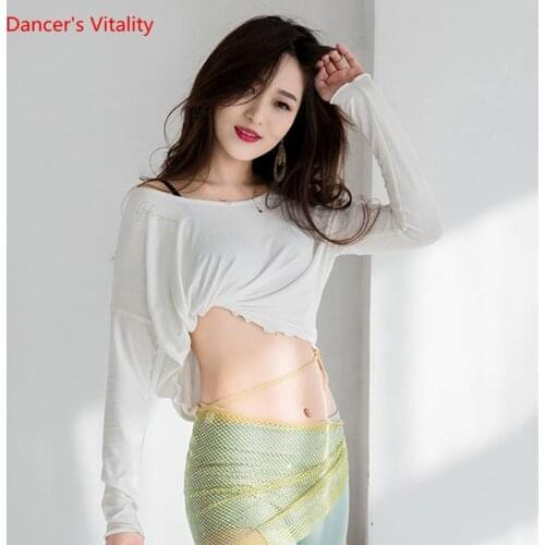 Belly Dance Top Cotton Loose Shirt Long Sleeve Practice Clothes Female Adult Elegant Profession Performance Clothing