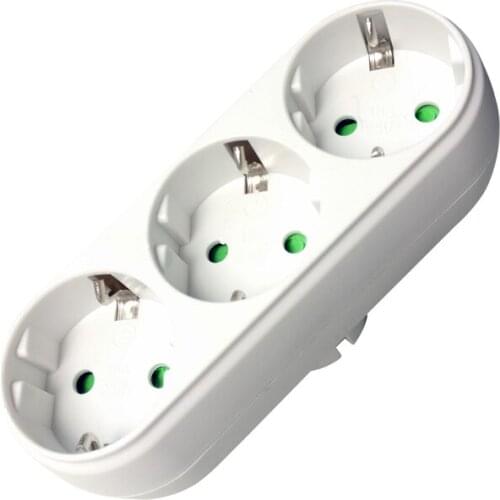 16A 250V Power Strip European Type Conversion Plug 1 To 3 Way EU Standard Power Outlets Adapter Socket Travel AC Converter 3500W