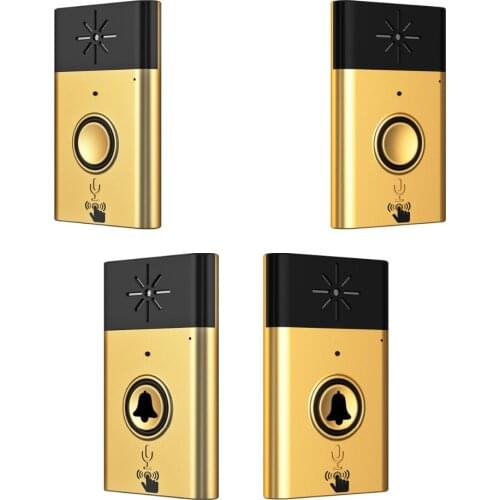 XINSILU New Arrival Digital Wireless Audio Doorbell,home security intercom system doorphone Gold color 2outside bell+2inner bell