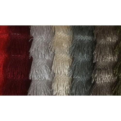 Pine needles bright silk open clothing fabrics tassel clothing long skirt plush fabric