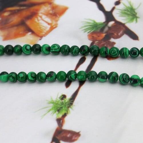 Green malachite round 4mm loose beads 15" high-quality suitable for women jewelry making design gifts