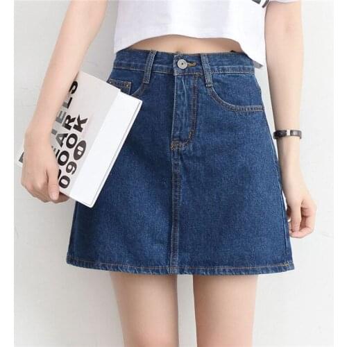 2020 Summer Women Sexy Denim Mini Skirt Fashion High Waist Black Skirt Blue Package Hip Jeans Harajuku Plus Size