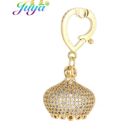 Juya Handmade Tassel Jewelry Findings Connector Suspension Crown Pendant Accessories For Women Tassel Pearls Necklace DIY Making