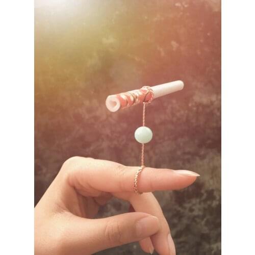 Womens vintage Metal Ring Finger Rack agate Cigarette Holder For dia 8mm/5.2mm Cigarettes smoking accessories opp bag pack