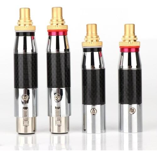 2Pcs XLR Male Female to RCA Female Socket Adapter Gold Balanced Cable Plug Phono XLR to RCA Female Socket Adapter Gold Balanced