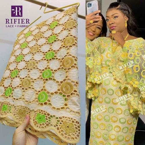 2.5 Yards Embroidered Bazin Riche Broder With Rhinestones Lace Fabric For Women Celebration Dress Guipure Bazin Riche Fabrics