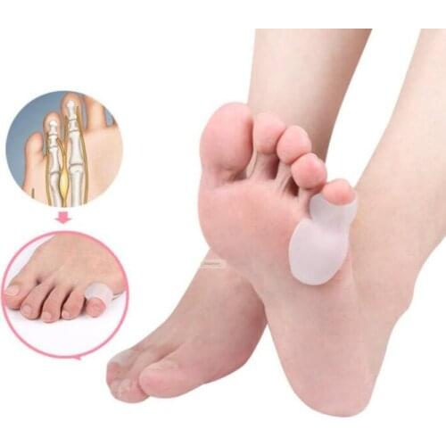 2pair Silicone Small toe correction silicone pad protection thumb overlap toe separator foot care tools