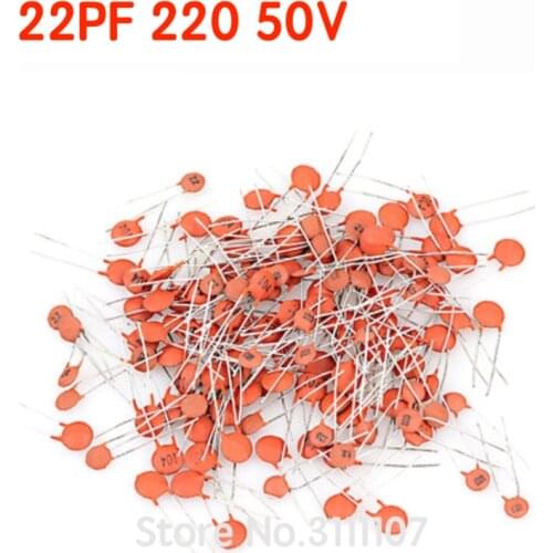 200PCS/LOT 22PF 220 50V Ceramic Capacitor 50v 22pf Red DIP Capacitance 100%new