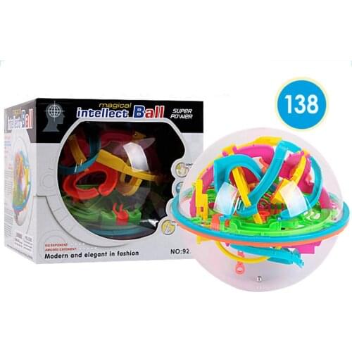 3D Maze Ball 138 Steps 925A Educational Magic Intellect Ball Marble Puzzle Game Balance Maze Game Puzzle Toy for Kids