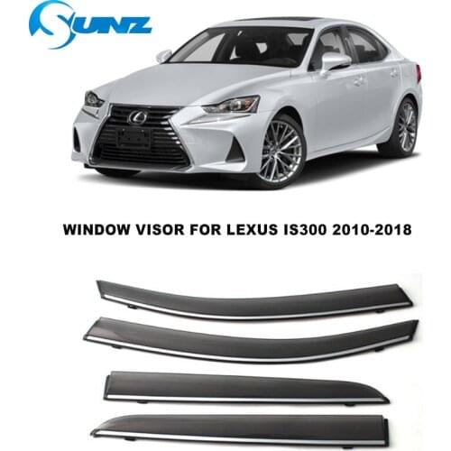 Side Window Deflector For Subaru Legacy Sedan 2010 2011 2012 2013 2014 4pcs Chrome Trim Window Visors Sun Rain Deflectors SUNZ