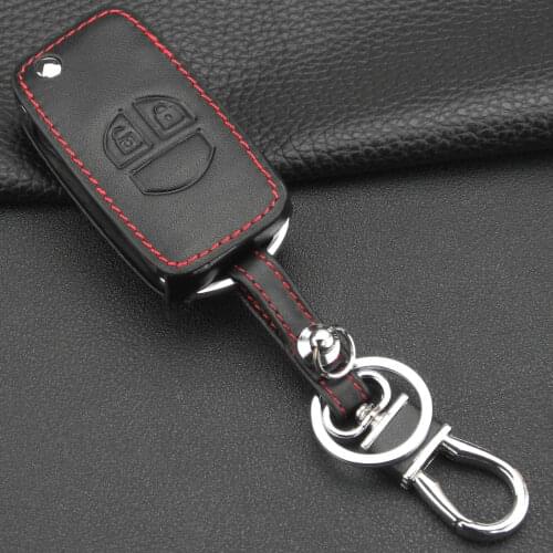Kutery 10pcs/lot 2 Buttons Remote Leather Car Key Case Cover For Suzuki Swift Grage Vitara Alto Keychain Keyring