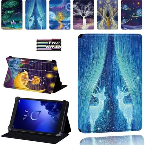 Foldable Tablet Case for Alcatel 1T 7 10/3T 8 10/A3 10 Drop Resistance Protective Case + Free Stylus