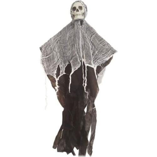 Skull Head Gauze Halloween Hanging Skull Charm Ghost Pendant Scary Doll Ornament