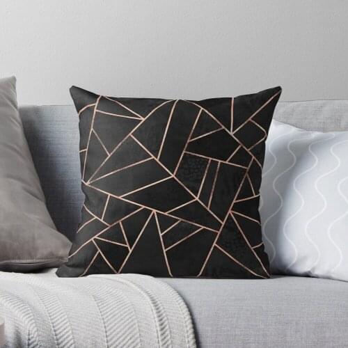 Black And Rose Gold Throw Pillow Cushion Cover Polyester throw pillows case on sofa home living room car seat decor 45x45cm