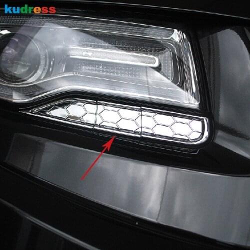 For Jeep Grand Cherokee 2014 Front Headlight Lamp Spray Cover Trim ABS Chrome Plastic Lamp Hoods Decoration 6PCS/SET