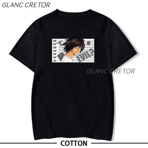 Death Note T Shirt Men Cartoon Anime Manga Printed Men Tee Shirts Summer Loose Cozy Japanese Harajuku Couple Streetwear men