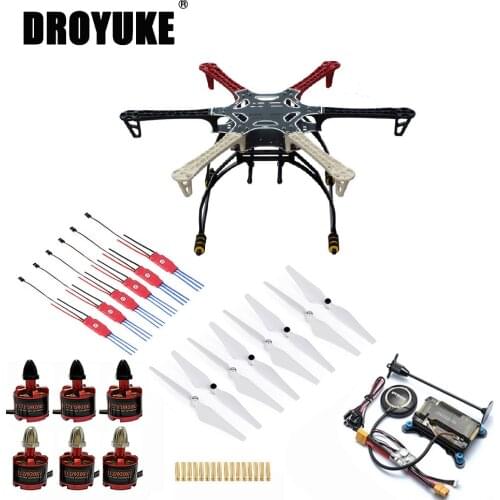 Droyuke F550 Quadcopter Frame Kit with APM2.8 Controller board 7M GPS 2212 920KV/1000KV ESC 30A SimonK Flysky FS-I6X With IA6B