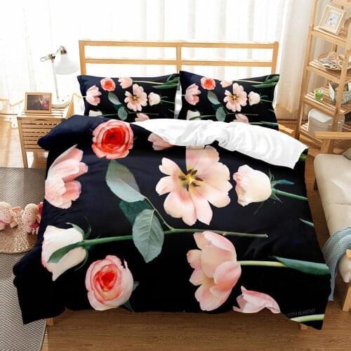 3D Flowers Green Leaves Bedding Set Flamingo Duvet Cover Set With Pillowcase For Adults Luxury Bohemia Comforter Sets