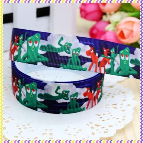 DHK 7/8'' 5yards cartoon printed grosgrain ribbon headwear hair bow diy party decoration OEM Wholesale 22mm E783