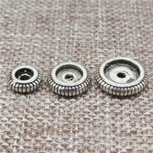 925 Sterling Silver Tire Round Bead Spacers 7.5mm 9.5mm 11.5mm for Bracelet Necklace