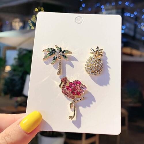 Mini cute little brooch female coconut tree pineapple badge mens decorative pin jewelry