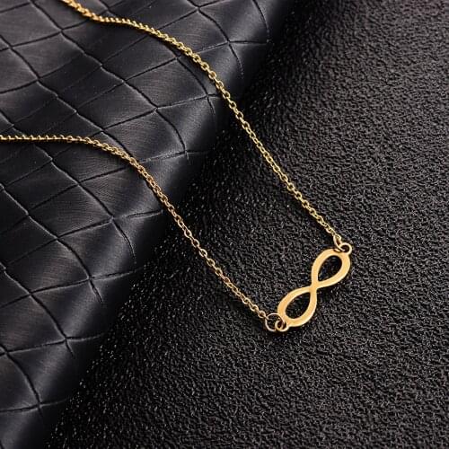 Trendy Infinite Symbol Women Necklace Stainless Steel High Polished Prevent Allergy Girl Choker Necklaces Friendship Jewelry