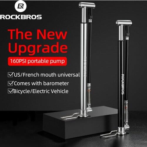ROCKBROS Inflator High Pressure Foot Pump MTB Road Bike Electric Bicycle Motorcycle Car Hand Tire Pump AV/FV Portable Air Pump
