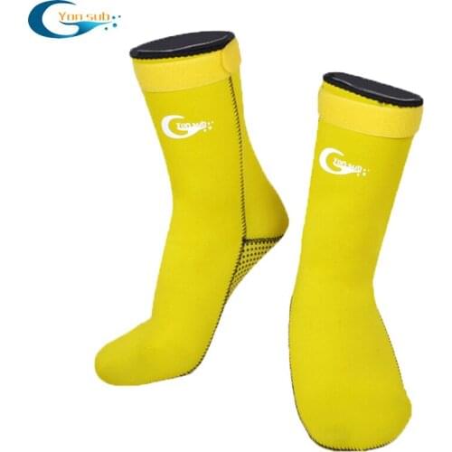 3mm Neoprene Diving Socks Man Women Socks With The Magic Stick For Fishing Winter Swimming Warm And Anti-slip Pink Yellow Blue