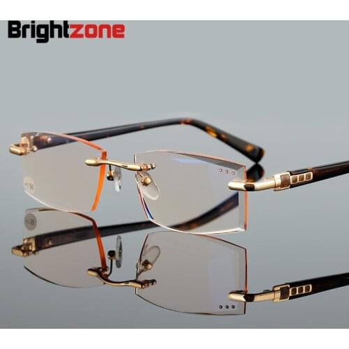 High Quality Fashion Rimless Men Women Eyeglasses Far-sight Points Reading Presbyopia Glasses Mens Diopter +1.00 +1.50 +2