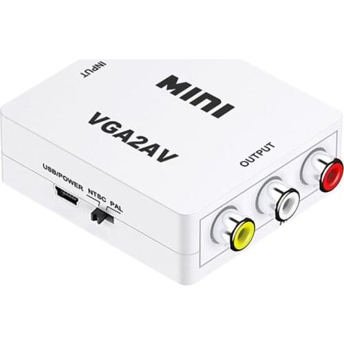 VGA to AV Mini Converter Adapter with 3.5mm Audio 1080P VGA to AV HD Converter Conversor For PC to TV HD Computer to TV