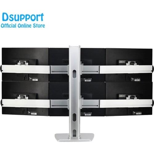 Six arm LCD LED Monitor stand Aluminum Alloy 24-32 inch Desktop Stand Full Motion height adjusting max loading 8 kgs