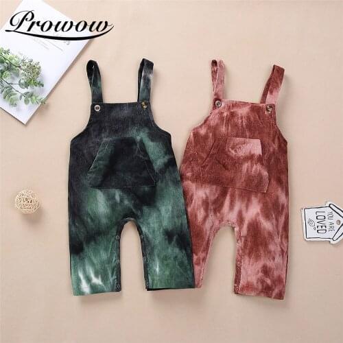 Prowow Tie Dye Baby Girls Clothes Summer Boys Girls Overalls For Newborns Rompers Female Babies Clothing Childrens Jumpsuits