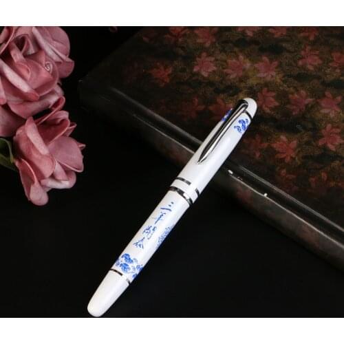 1Pcs Ceramic Black and White porcelain Chinese Painting Medium Nib Fountain Pen