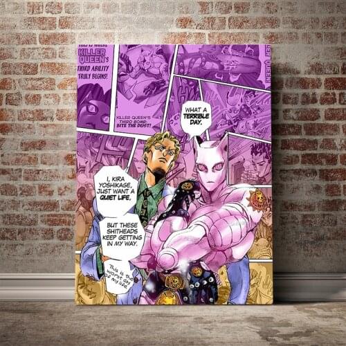 Yoshikage Kira Killer Queen collage Canvas poster Painting wall Art decor Living room Bedroom Study Home Decoration Prints