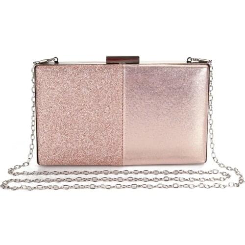 Womens Evening Clutch Bag Pink Clutch Purse and Handbag Patchwork Design Leather Women Bag Wedding Party Bag