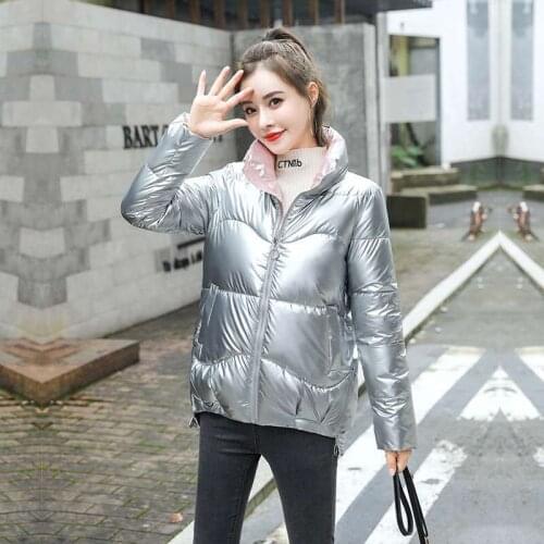Women Winter Jacket Parka Female Bread Cotton Padded Winter Coat Down Jacket New Winter Glossy Down Cotton Warm Casual Outwear
